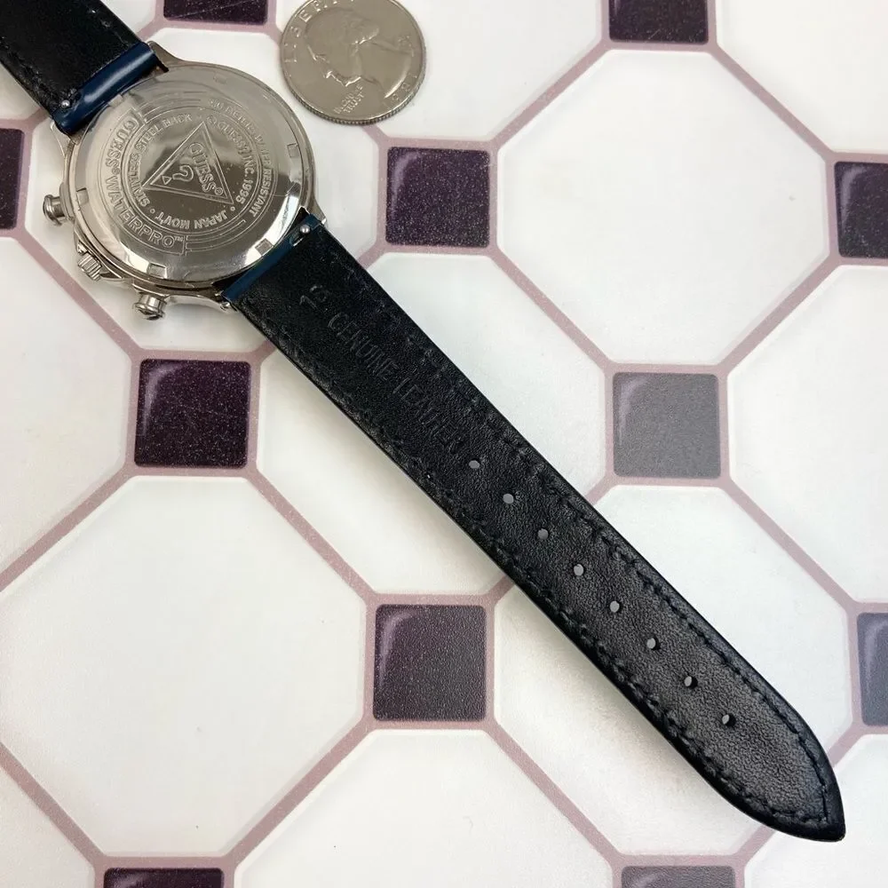 Vintage 1995 GUESS Waterpro Men’s Unisex Chronograph Watch with Original Case